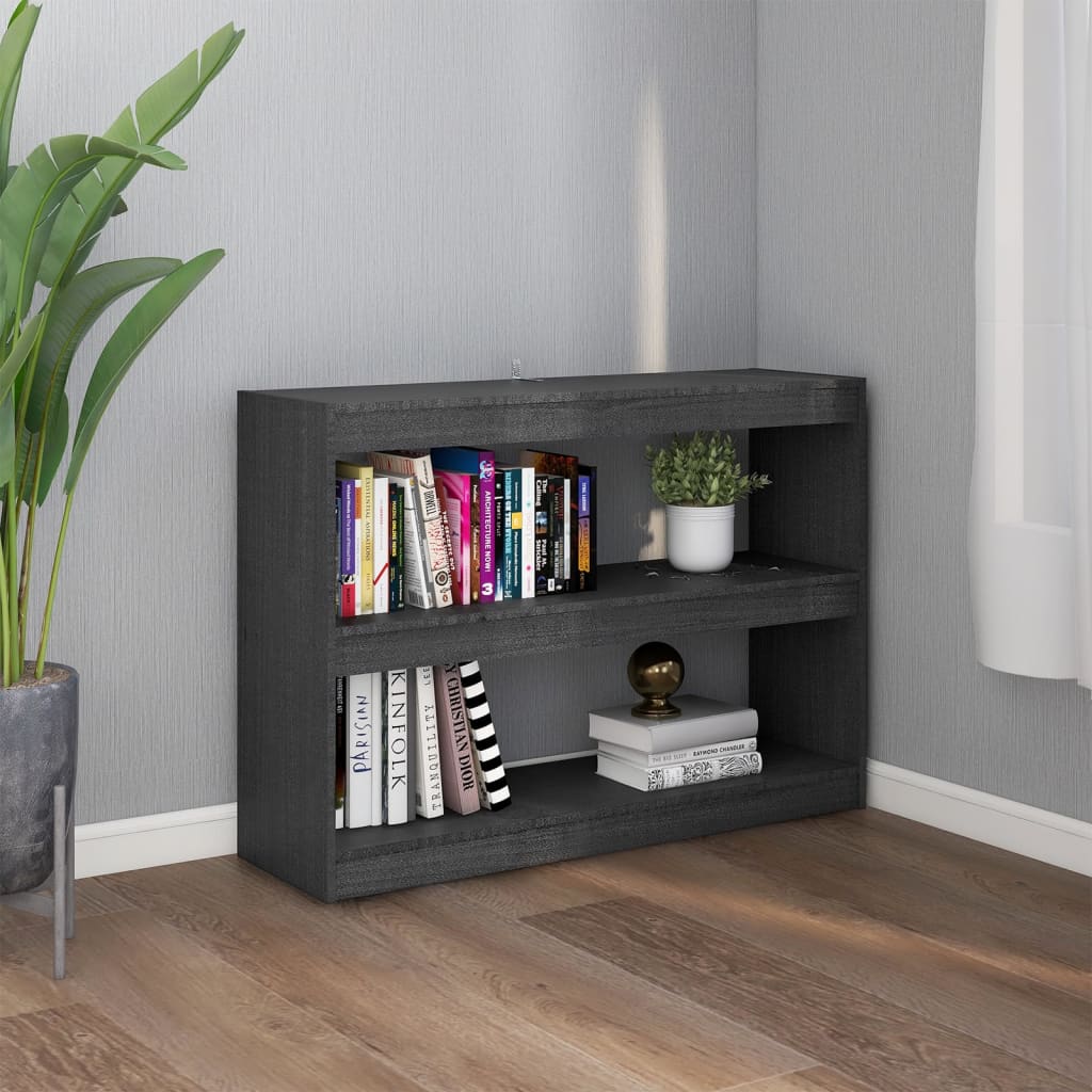 Kirjahylly/tilanjakaja harmaa 100x30x71,5 cm täysi mänty - Sisustajankoti.fi
