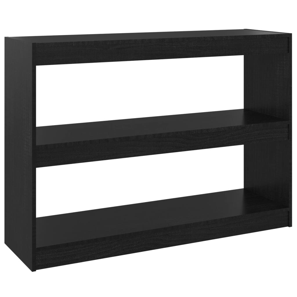 Kirjahylly/tilanjakaja musta 100x30x71,5 cm täysi mänty - Sisustajankoti.fi