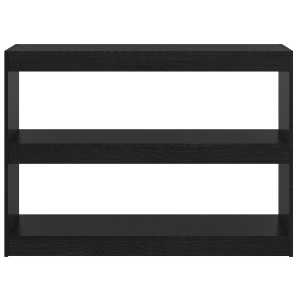 Kirjahylly/tilanjakaja musta 100x30x71,5 cm täysi mänty - Sisustajankoti.fi