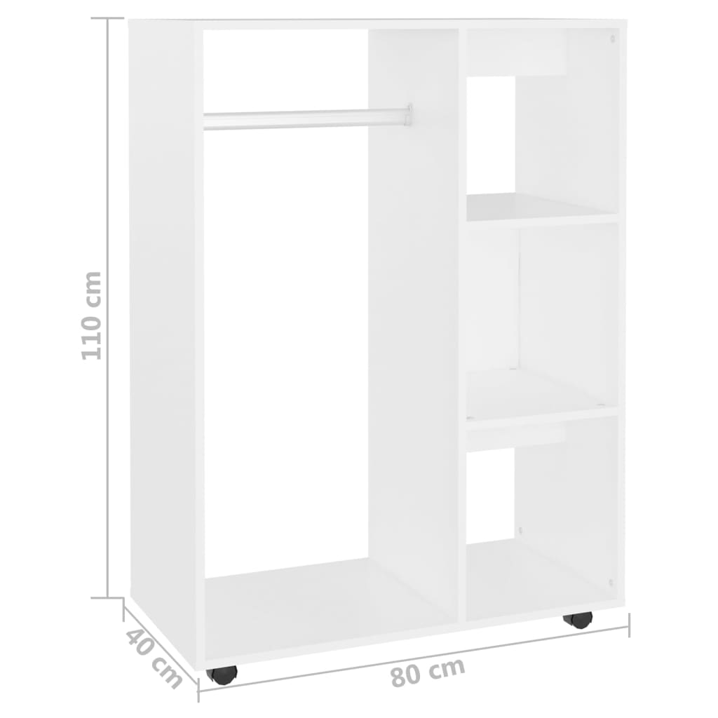 Vaatekaappi valkoinen 80x40x110 cm lastulevy - Sisustajankoti.fi