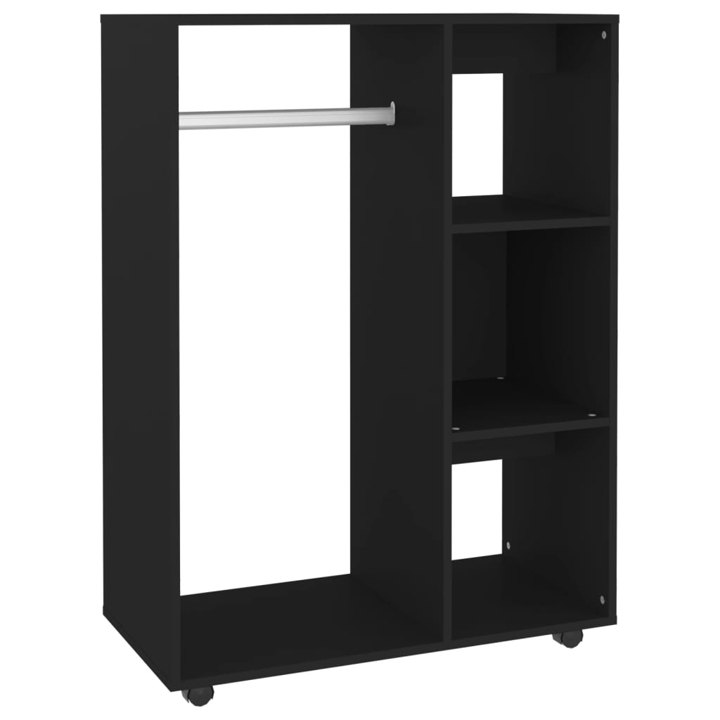 Vaatekaappi musta 80x40x110 cm lastulevy - Sisustajankoti.fi