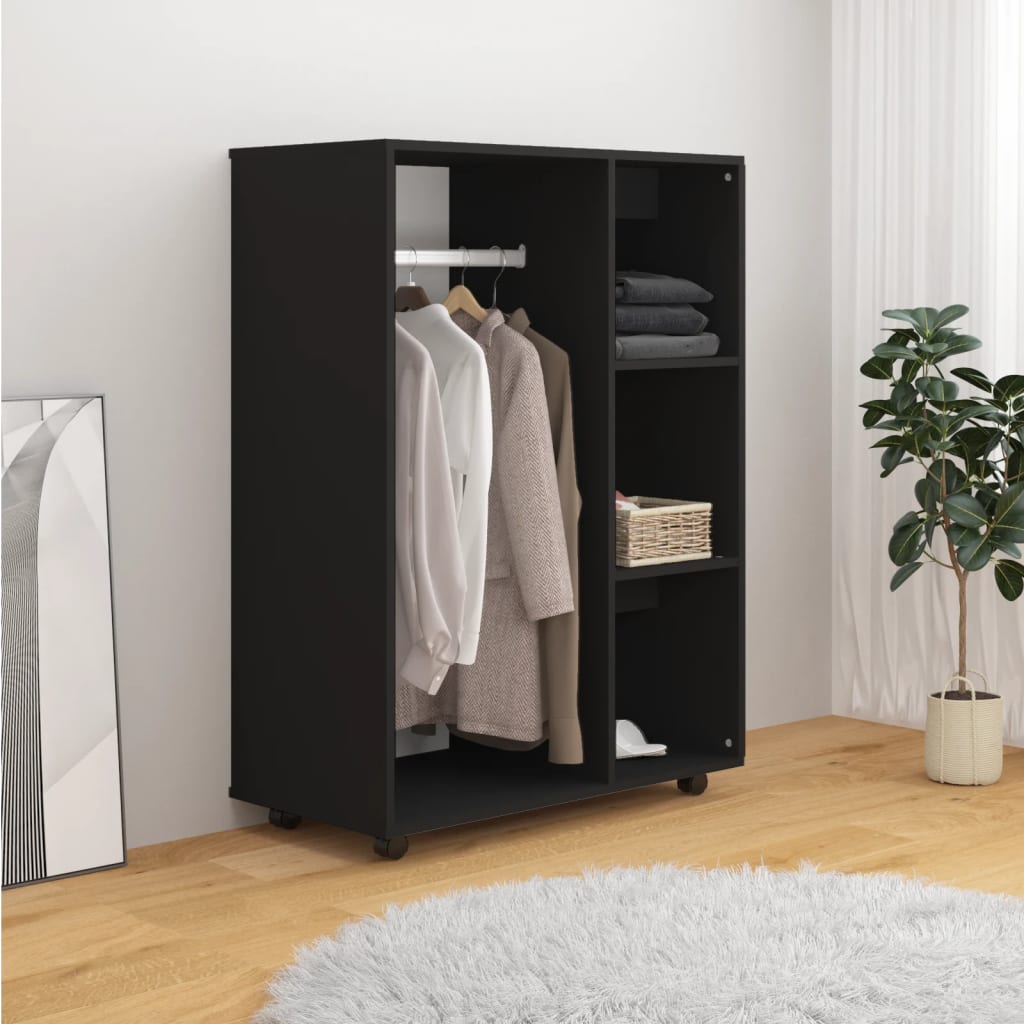 Vaatekaappi musta 80x40x110 cm lastulevy - Sisustajankoti.fi