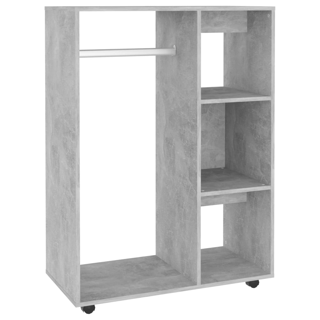 Vaatekaappi betoninharmaa 80x40x110 cm lastulevy - Sisustajankoti.fi