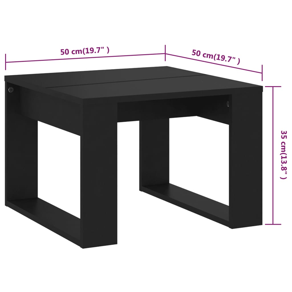 Sivupöytä musta 50x50x35 cm - Sisustajankoti.fi
