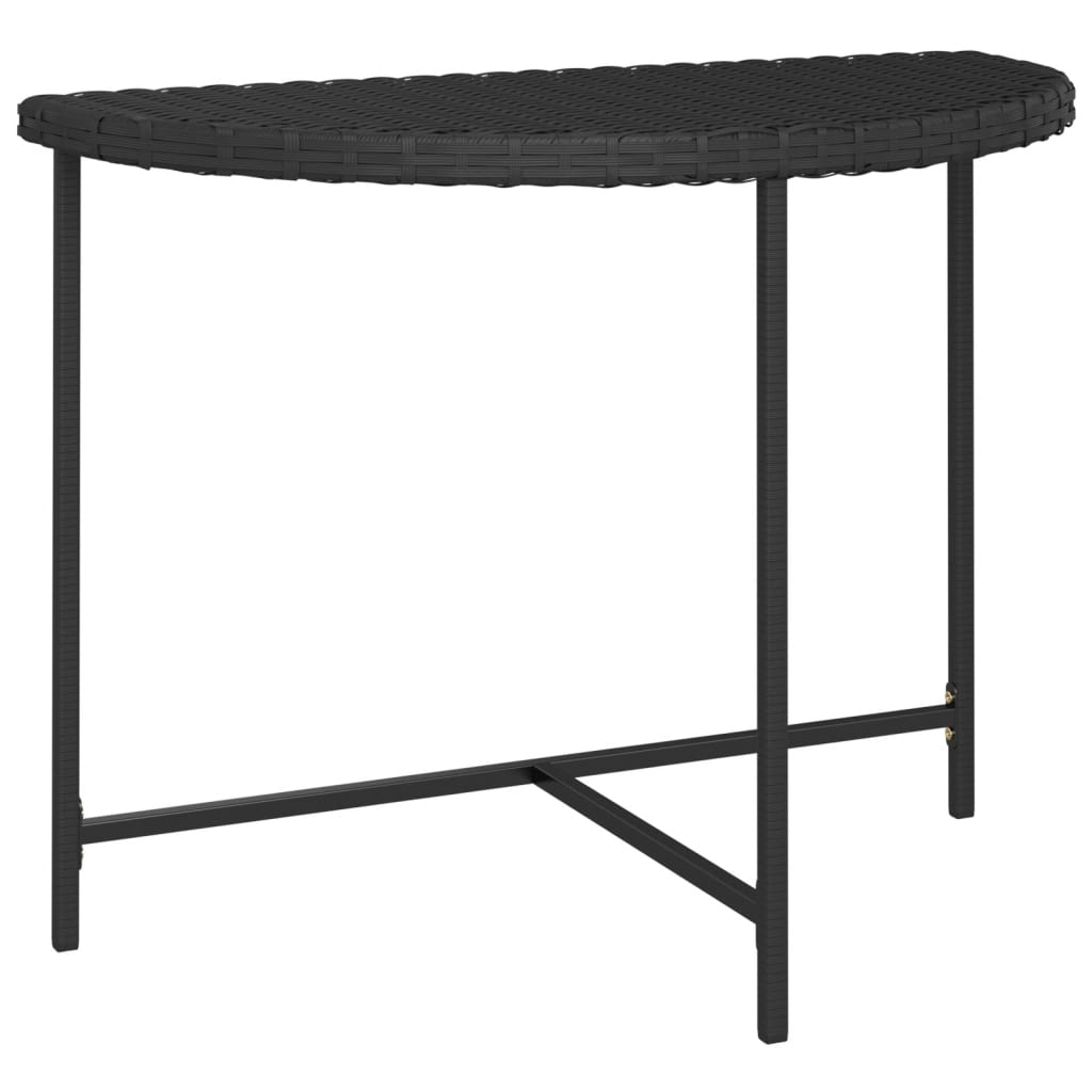 Puutarhapöytä musta 100x50x75 cm polyrottinki - Sisustajankoti.fi