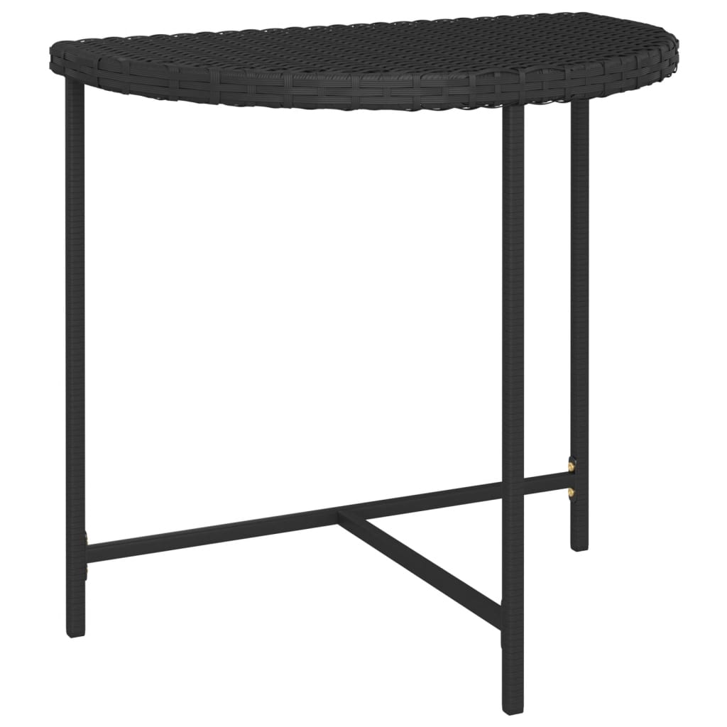 Puutarhapöytä musta 80x50x75 cm polyrottinki - Sisustajankoti.fi