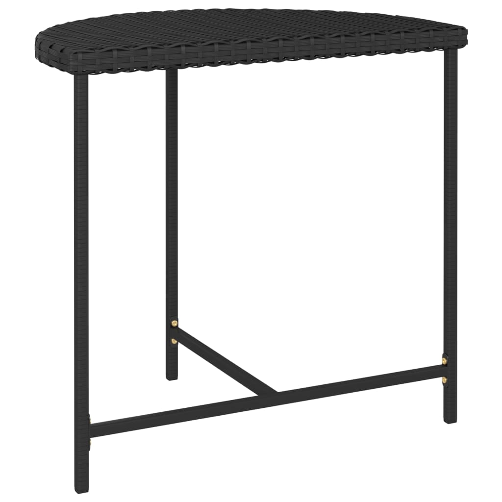 Puutarhapöytä musta 80x50x75 cm polyrottinki - Sisustajankoti.fi