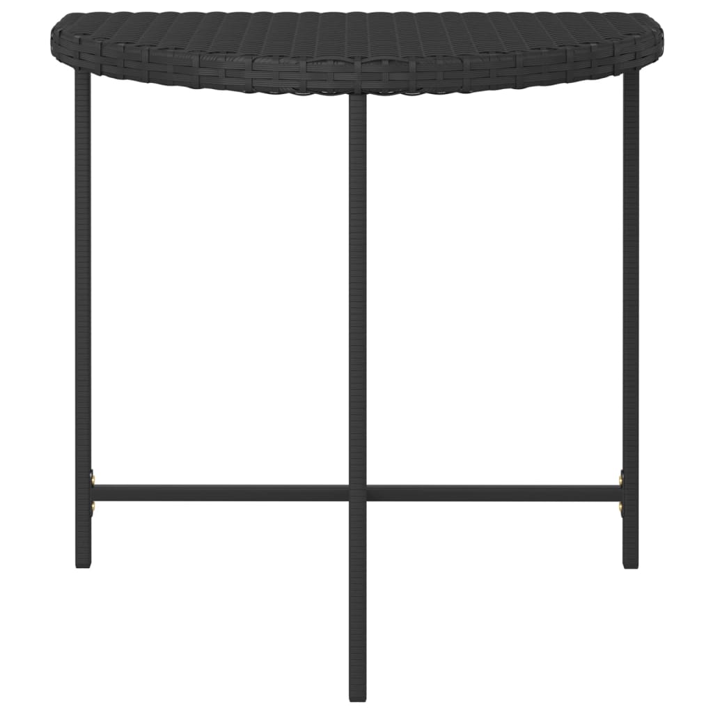 Puutarhapöytä musta 80x50x75 cm polyrottinki - Sisustajankoti.fi
