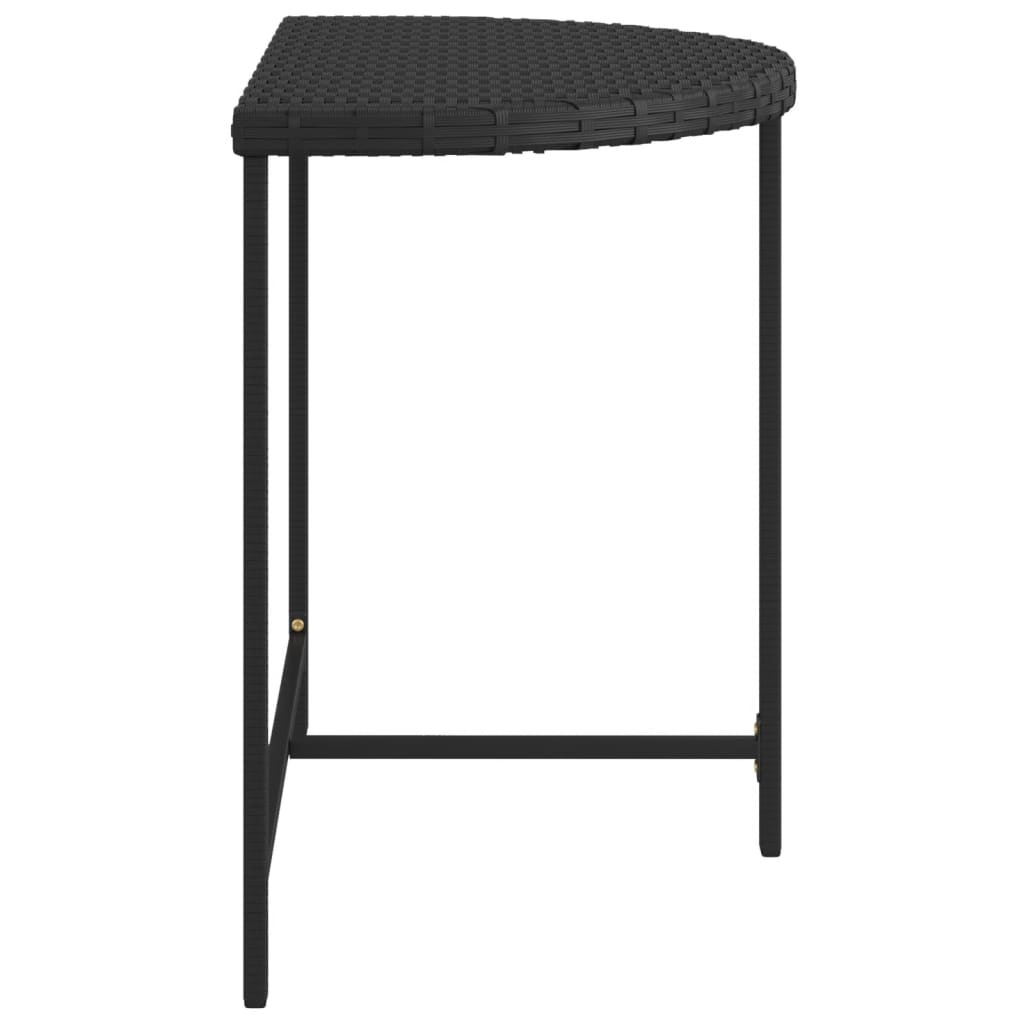 Puutarhapöytä musta 80x50x75 cm polyrottinki - Sisustajankoti.fi