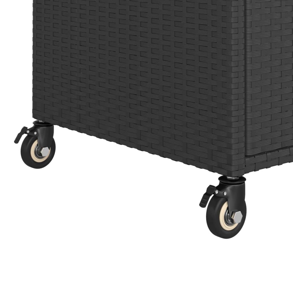 Baarivaunu laatikolla musta 100x45x97 cm polyrottinki - Sisustajankoti.fi