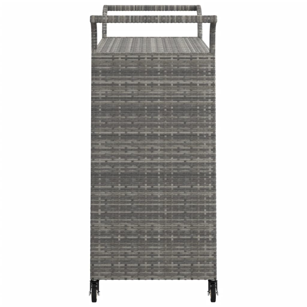 Baarivaunu laatikolla harmaa 100x45x97 cm polyrottinki - Sisustajankoti.fi