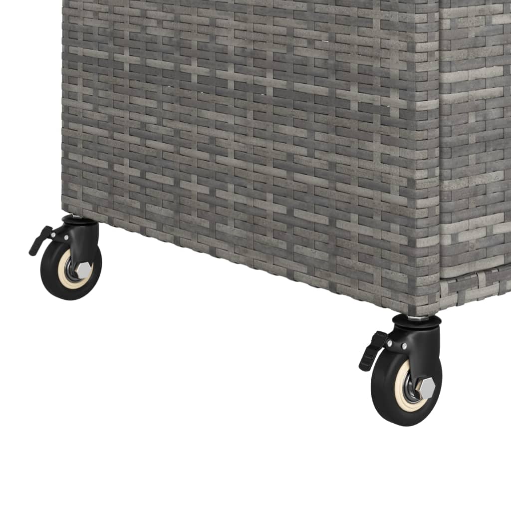Baarivaunu laatikolla harmaa 100x45x97 cm polyrottinki - Sisustajankoti.fi