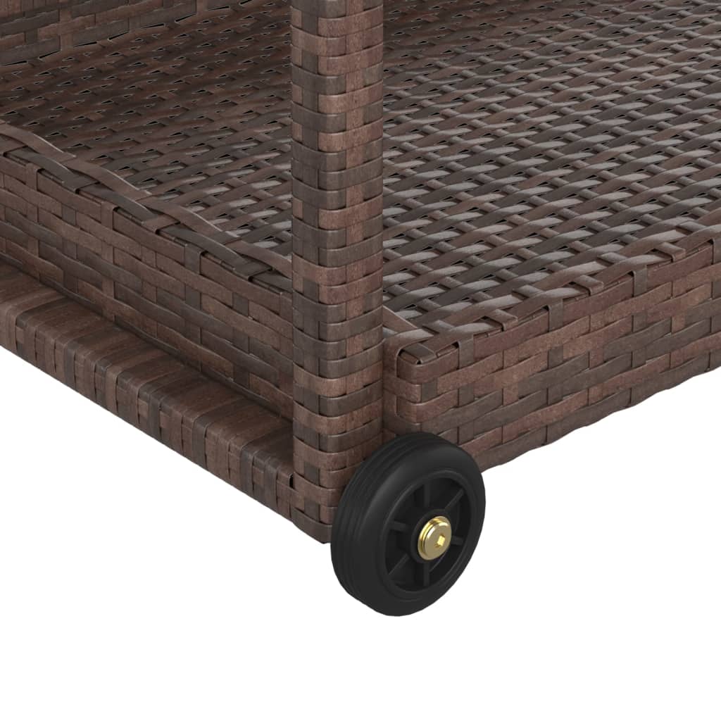 Baarivaunu ruskea 100x45x83 cm polyrottinki - Sisustajankoti.fi