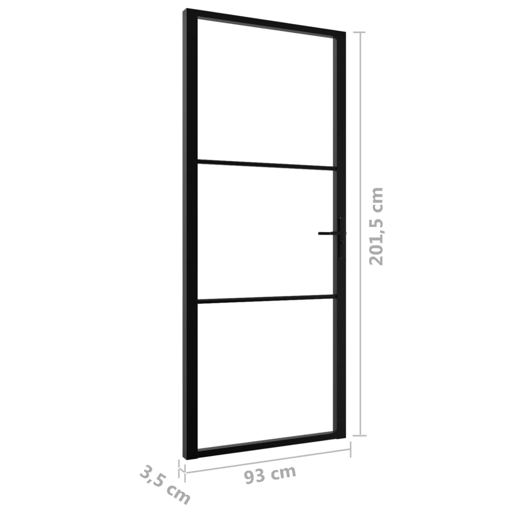 Sisäovi ESG-lasi ja alumiini 93x201,5 cm musta - Sisustajankoti.fi