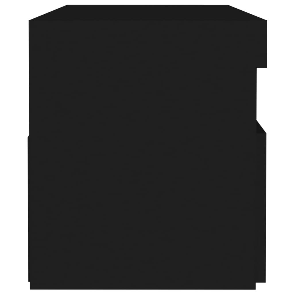 Yöpöytä LED-valoilla 2 kpl musta 60x35x40 cm lastulevy - Sisustajankoti.fi