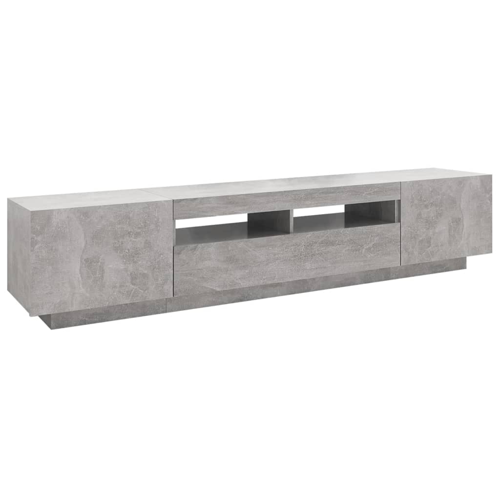 TV-taso LED-valoilla betoninharmaa 200x35x40 cm - Sisustajankoti.fi