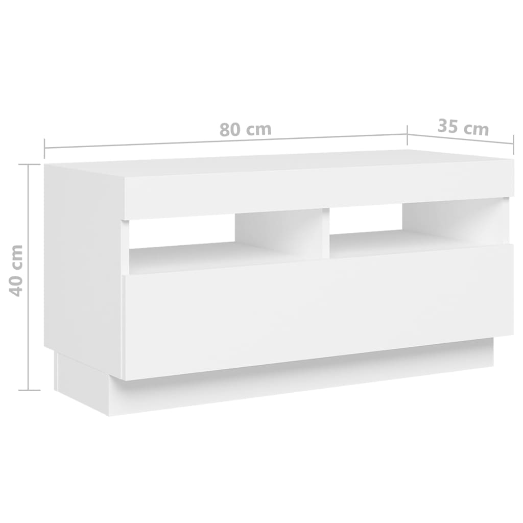 TV-taso LED-valoilla valkoinen 260x35x40 cm - Sisustajankoti.fi