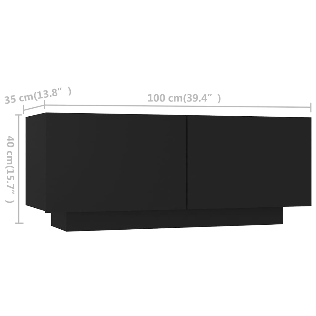 TV-taso LED-valoilla musta 260x35x40 cm - Sisustajankoti.fi