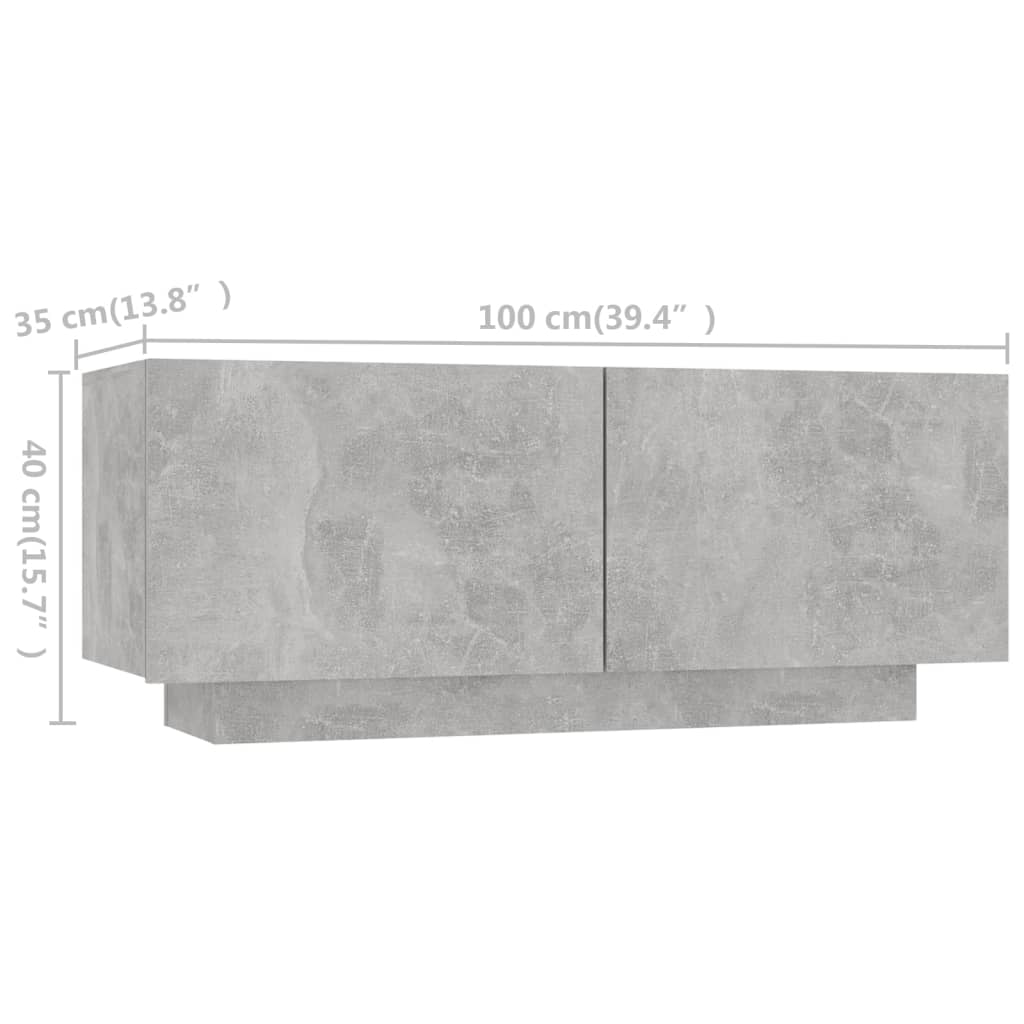 TV-taso LED-valoilla betoninharmaa 260x35x40 cm - Sisustajankoti.fi