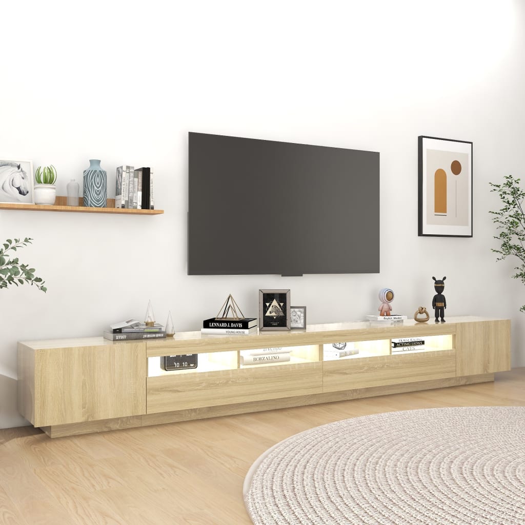 TV-taso LED-valoilla Sonoma-tammi 300x35x40 cm - Sisustajankoti.fi