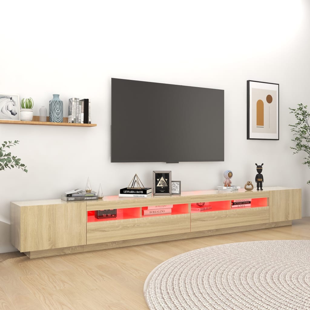 TV-taso LED-valoilla Sonoma-tammi 300x35x40 cm - Sisustajankoti.fi