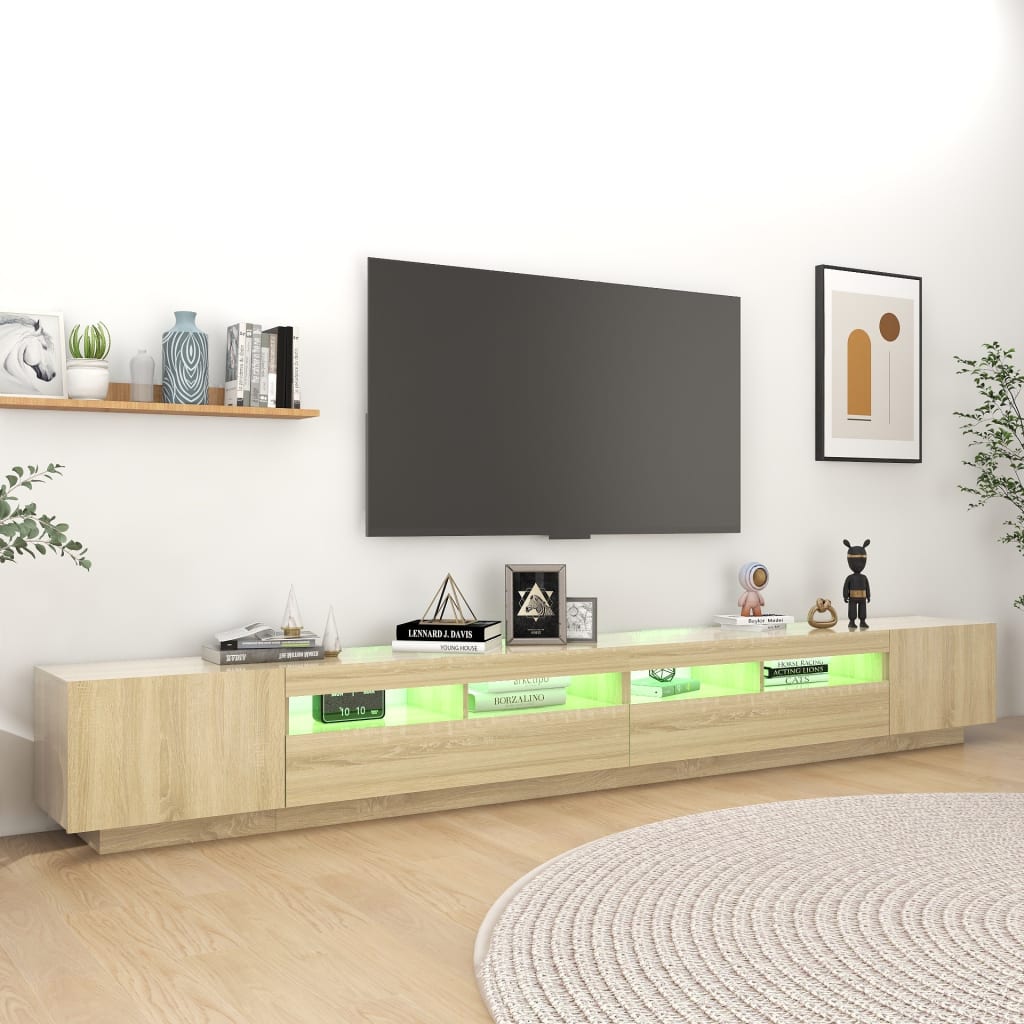 TV-taso LED-valoilla Sonoma-tammi 300x35x40 cm - Sisustajankoti.fi
