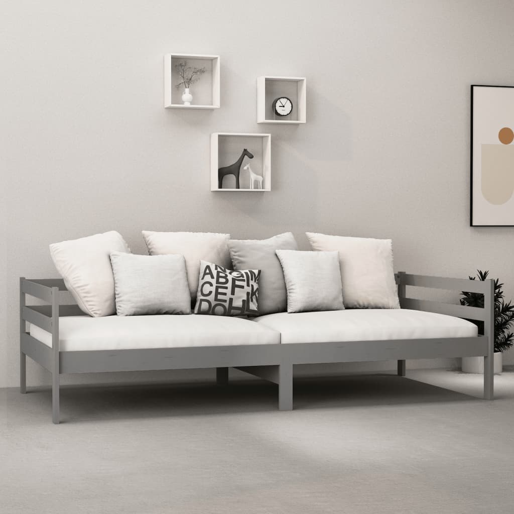 Päivävuode harmaa täysi mänty 90x200 cm - Sisustajankoti.fi