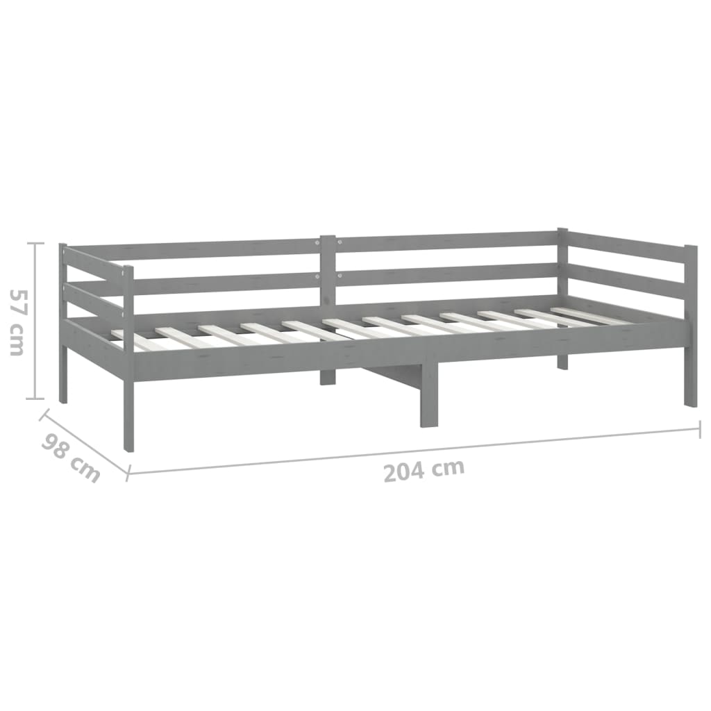 Päivävuode harmaa täysi mänty 90x200 cm - Sisustajankoti.fi
