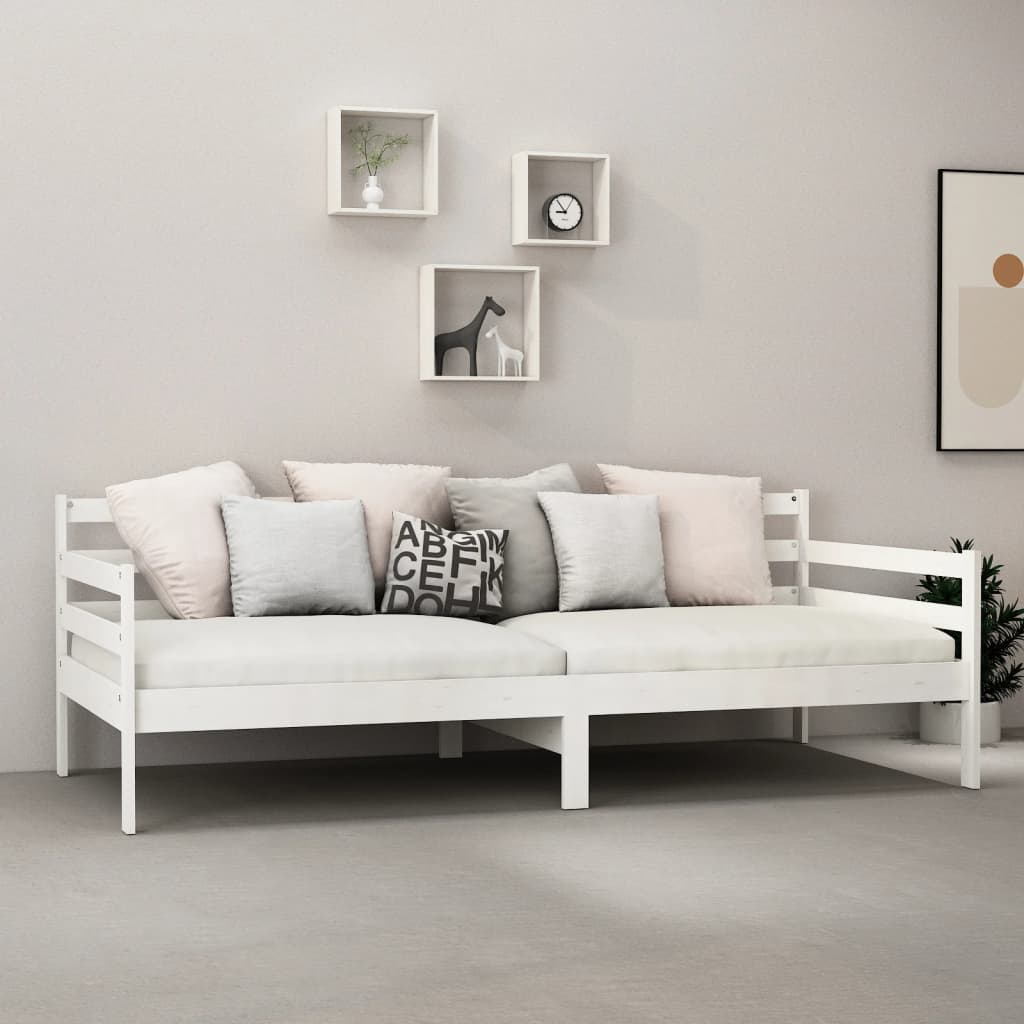Päivävuode valkoinen täysi mänty 90x200 cm - Sisustajankoti.fi