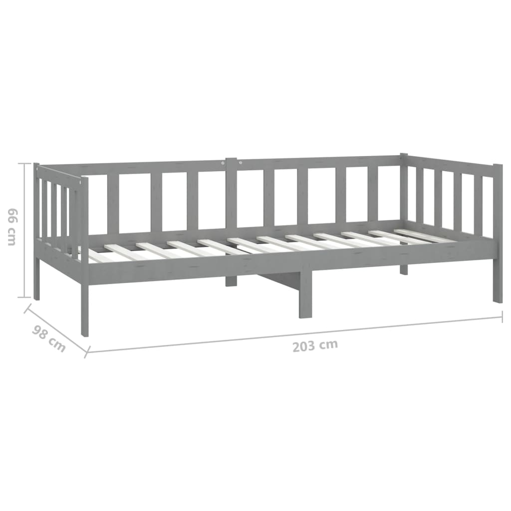 Päivävuode harmaa täysi mänty 90x200 cm - Sisustajankoti.fi