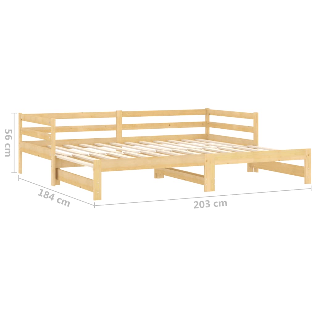 Päivävuode ulosvedettävä täysi mänty 2x (90x200) cm - Sisustajankoti.fi