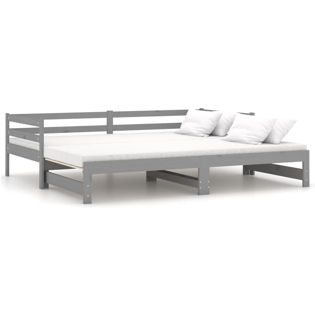 Päivävuode ulosvedettävä harmaa täysi mänty 2x (90x200) cm - Sisustajankoti.fi