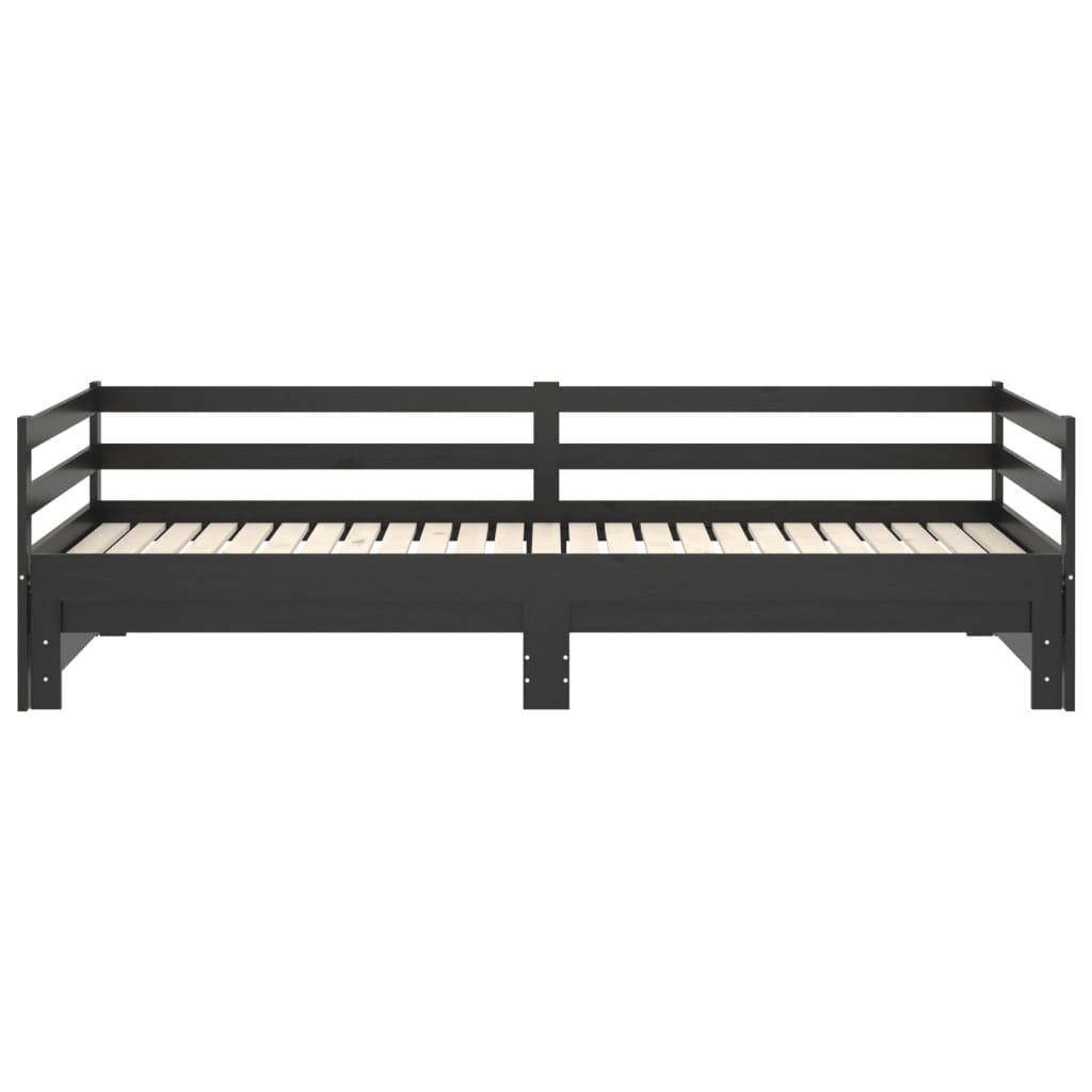 Päivävuode ulosvedettävä musta täysi mänty 2x (90x200) cm - Sisustajankoti.fi