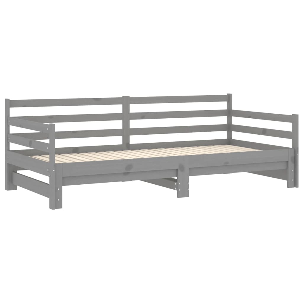 Päivävuode ulosvedettävä harmaa täysi mänty 2x (90x200) cm - Sisustajankoti.fi