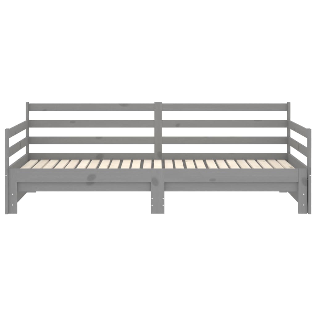 Päivävuode ulosvedettävä harmaa täysi mänty 2x (90x200) cm - Sisustajankoti.fi
