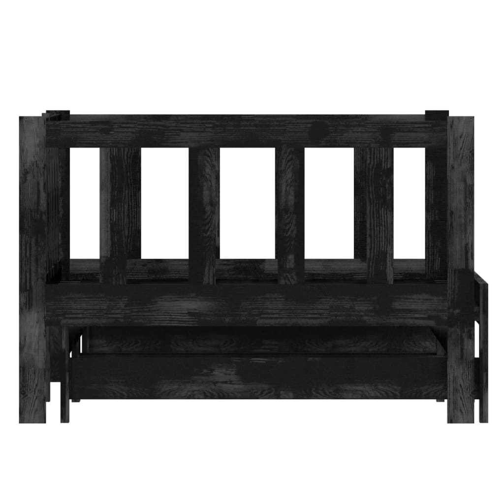 Päivävuode ulosvedettävä musta täysi mänty 2x (90x200) cm - Sisustajankoti.fi