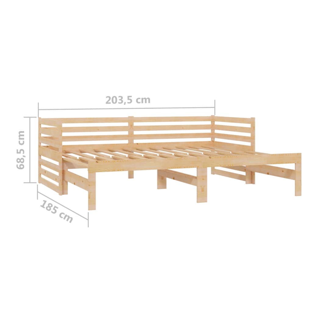 Päivävuode ulosvedettävä täysi mänty 2x (90x200) cm - Sisustajankoti.fi