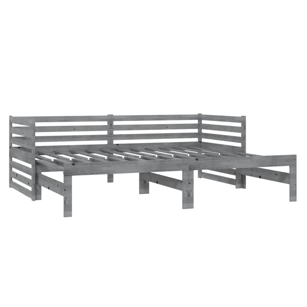 Päivävuode ulosvedettävä harmaa täysi mänty 2x (90x200) cm - Sisustajankoti.fi