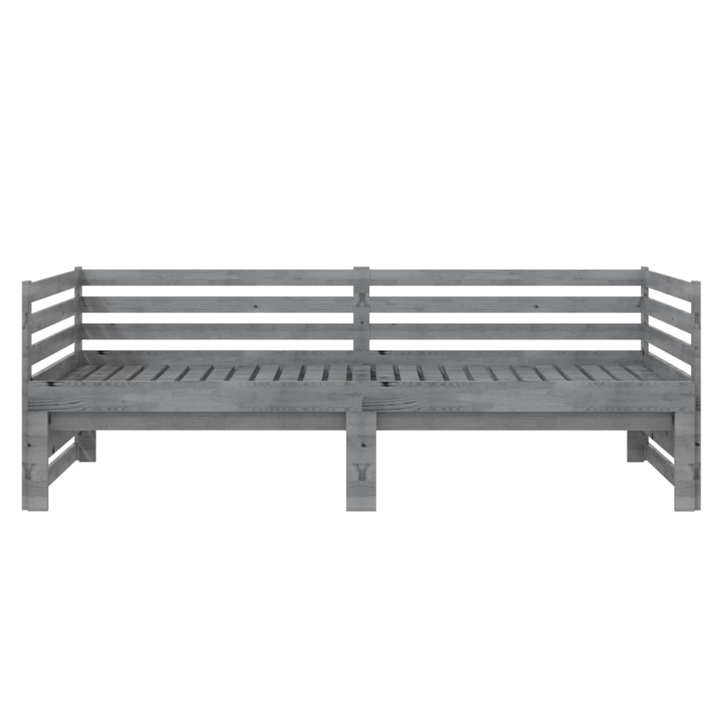 Päivävuode ulosvedettävä harmaa täysi mänty 2x (90x200) cm - Sisustajankoti.fi