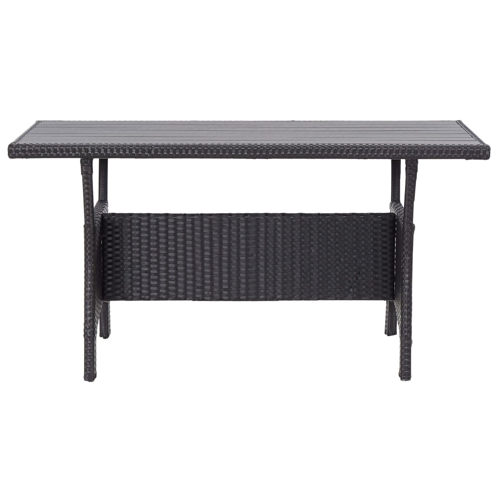 Puutarhapöytä musta 120x70x66 cm polyrottinki - Sisustajankoti.fi