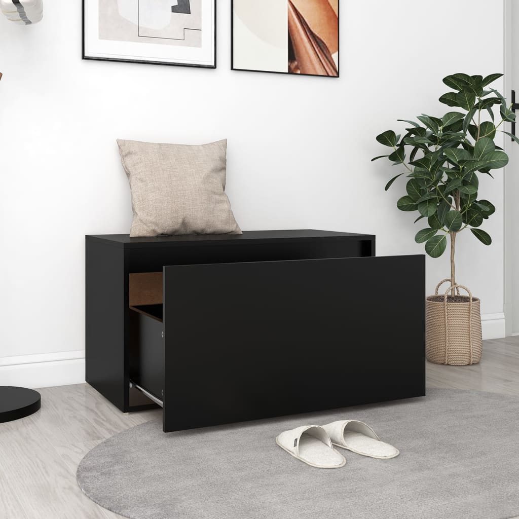 Eteisen penkki 80x40x45 cm musta lastulevy - Sisustajankoti.fi