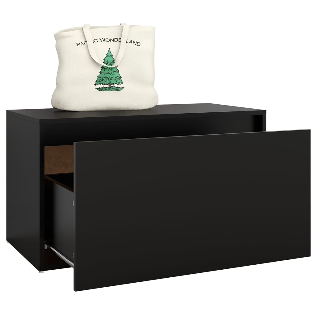 Eteisen penkki 80x40x45 cm musta lastulevy - Sisustajankoti.fi