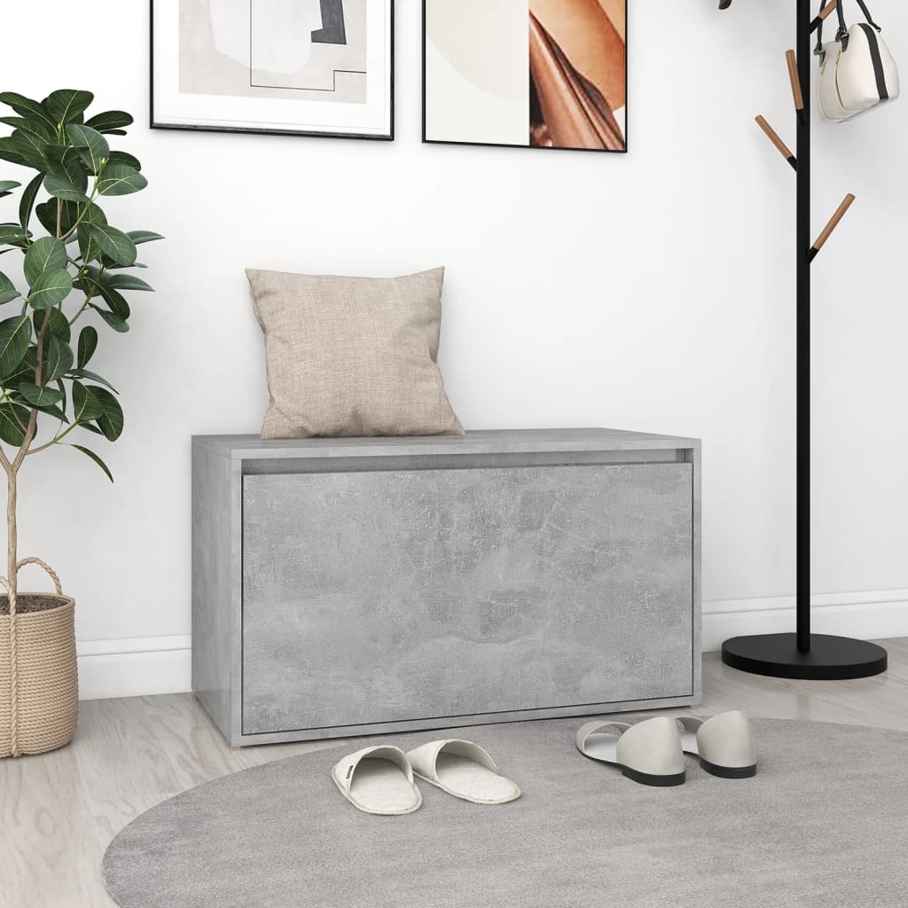 Eteisen penkki 80x40x45 cm betoninharmaa lastulevy - Sisustajankoti.fi