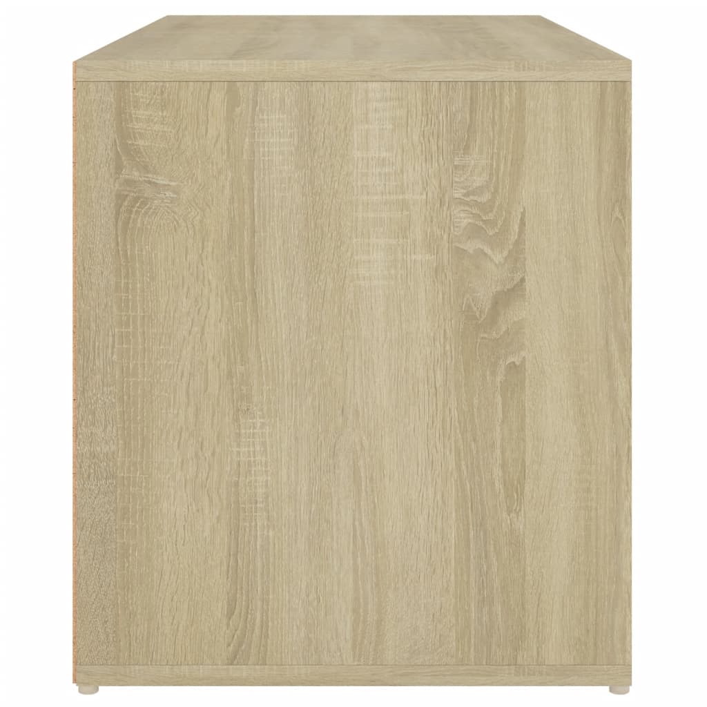 Eteisen penkki valkoinen ja Sonoma-tammi 80x40x45 cm - Sisustajankoti.fi