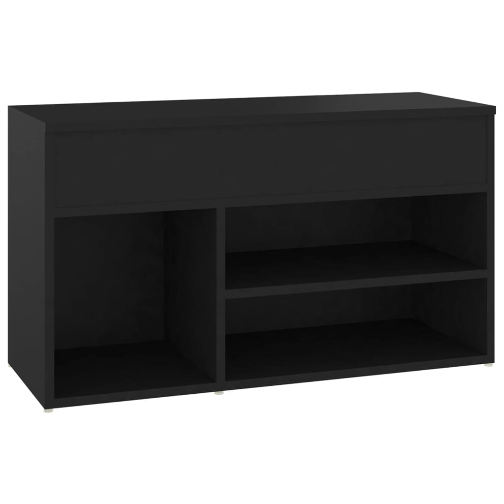 Kenkien säilytyspenkki musta 80x30x45 cm lastulevy - Sisustajankoti.fi