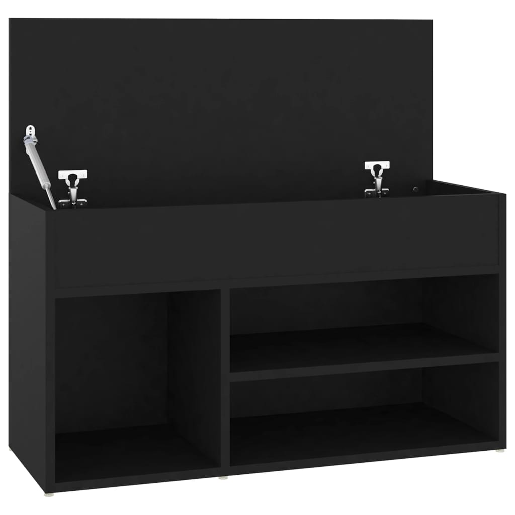 Kenkien säilytyspenkki musta 80x30x45 cm lastulevy - Sisustajankoti.fi