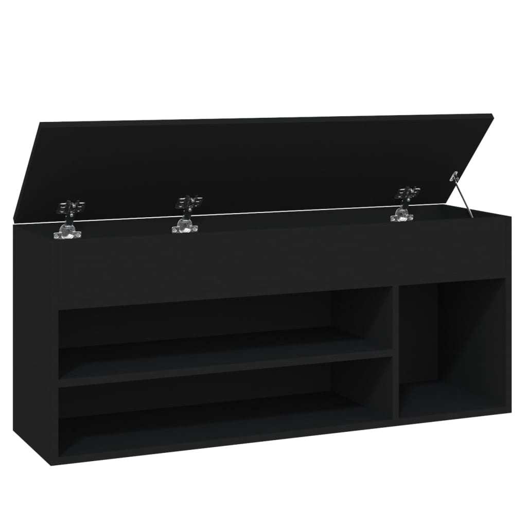 Kenkien säilytyspenkki musta 105x30x45 cm levy - Sisustajankoti.fi