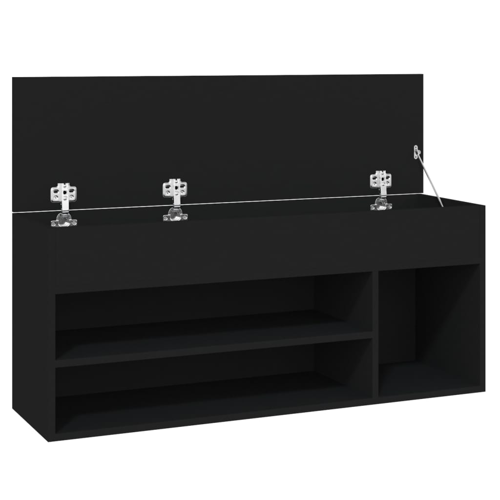 Kenkien säilytyspenkki musta 105x30x45 cm levy - Sisustajankoti.fi