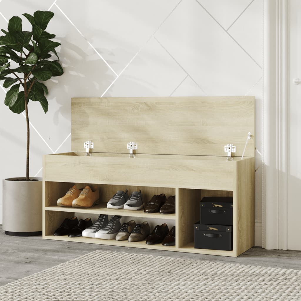 Kenkien säilytyspenkki Sonoma-tammi 105x30x45cm lastulevy - Sisustajankoti.fi