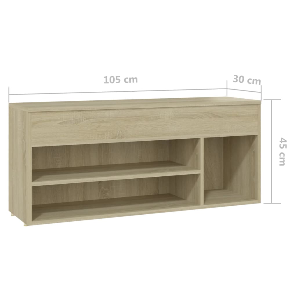 Kenkien säilytyspenkki Sonoma-tammi 105x30x45cm lastulevy - Sisustajankoti.fi